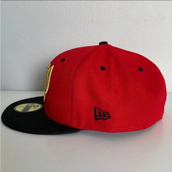 New Era LOUISVILLE BATS MURCIELAGOS COPA HAT MILB GOLD BASEBALL SIZE 7 7/8 - Picture 5 of 12